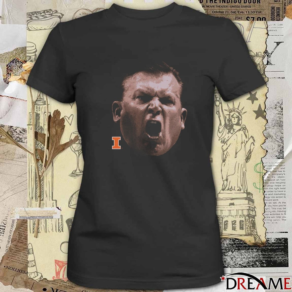 Coach Brad Underwood Illinois Fighting Illini Underwood Big Head 2026 t-shirt