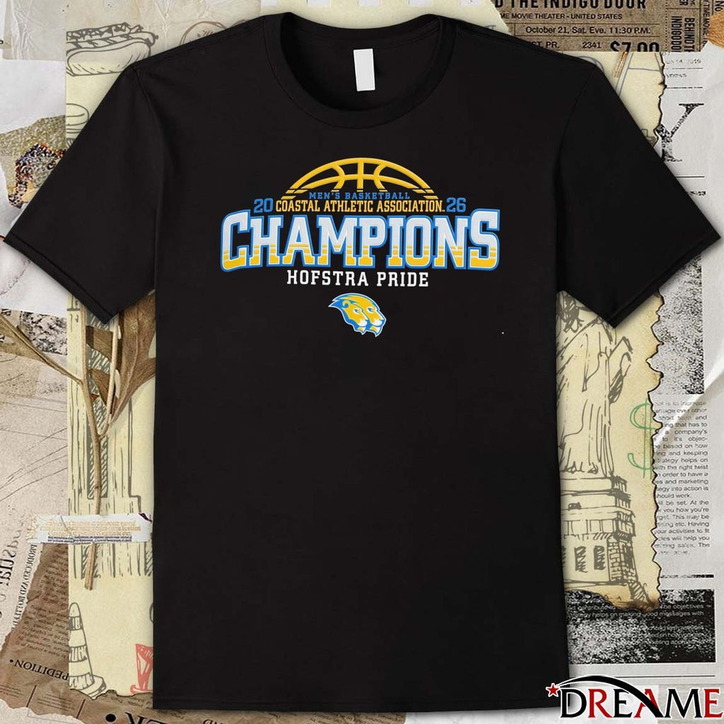 Coastal Athletic Association CAA Champions Hofstra Pride men’s basketball t-shirt