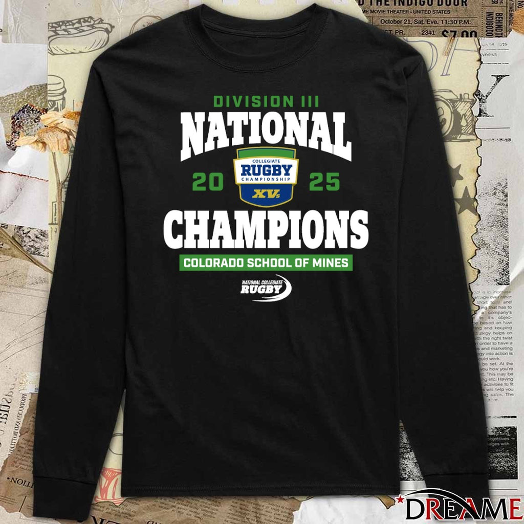 Colorado School of Mines 2025 Rugby Championship Division III National Champions t-shirt