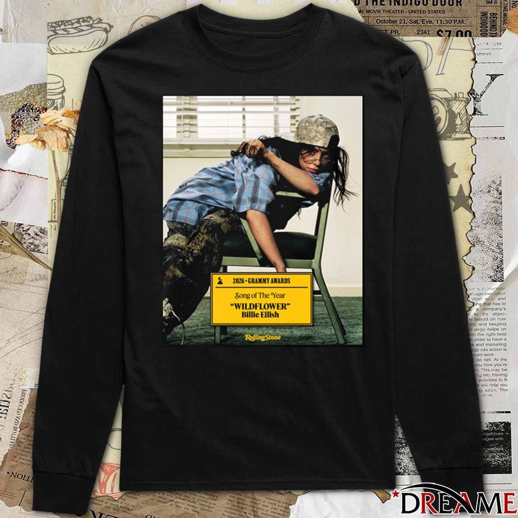 Congrats Billie Eilish Wildflower Song Of The Year 2026 Grammy Awards t-shirt