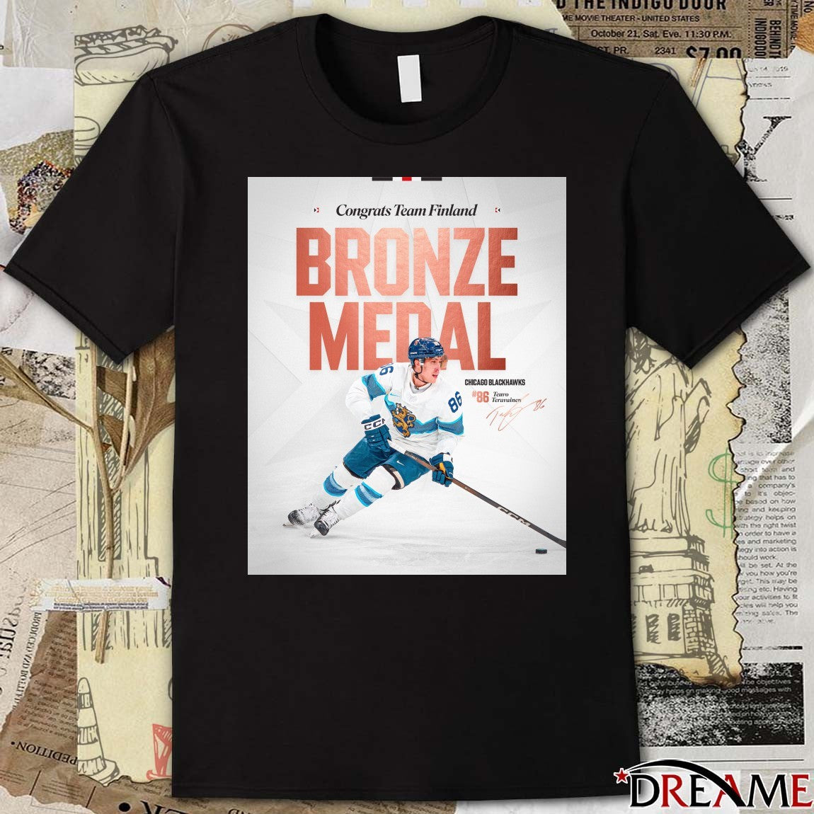 Congrats Team Finland Bronze Medal Chicago Blackhawks Teuvo Teravainen Signature Poster t-shirt