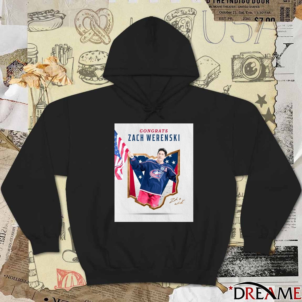 Congrats Zach Werenski Team USA Signature Columbus Blue Jackets Poster t-shirt