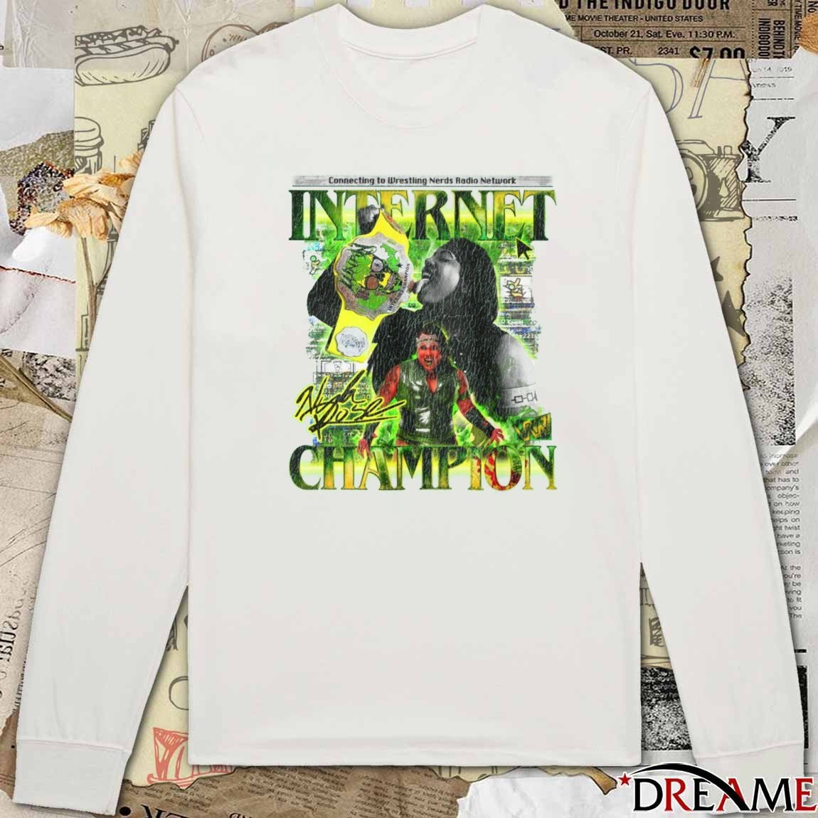 Connecting To Wrestling Nerds Radio Network Internet Champion Signature t-shirt