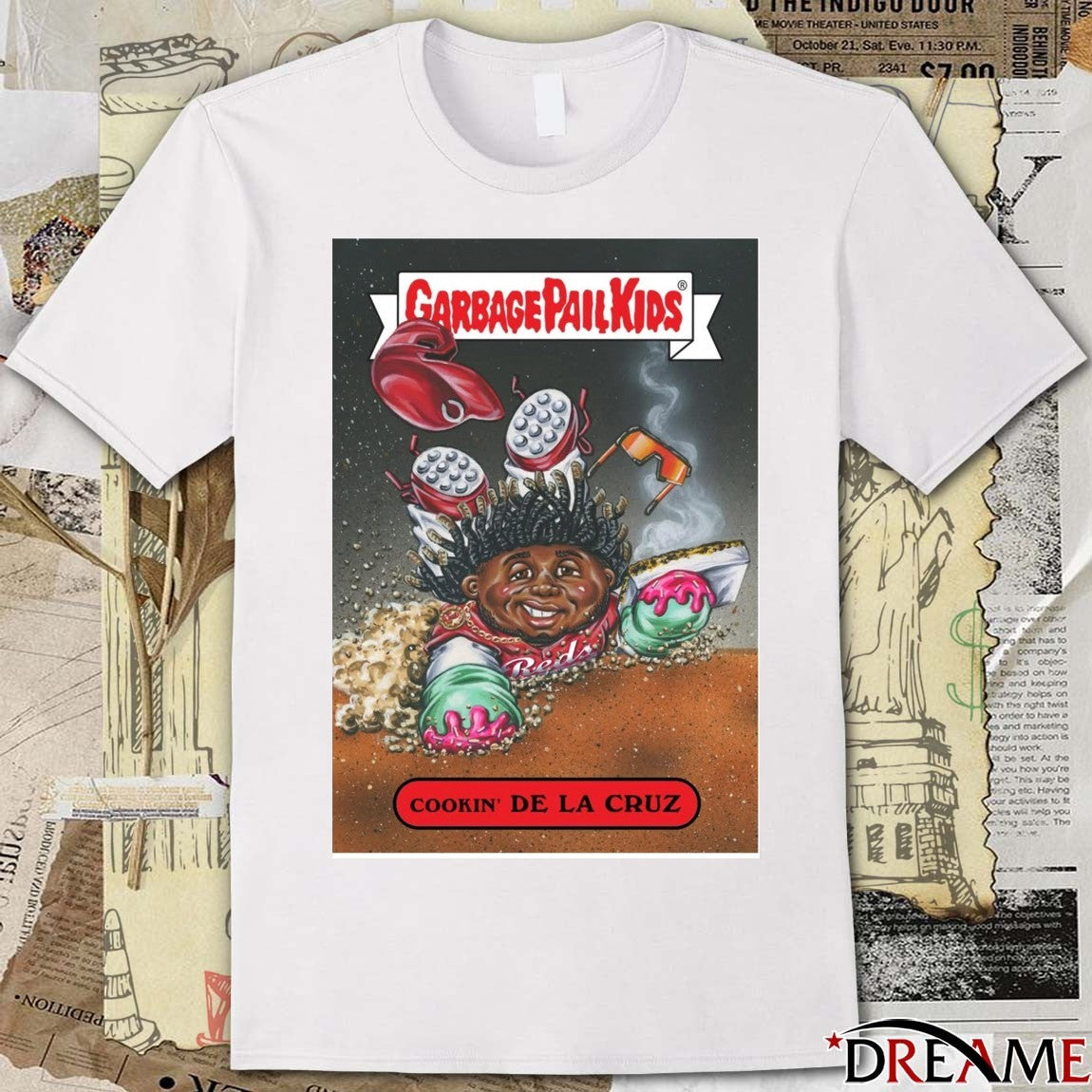 Cookin’ Elly De La Cruz Garbage Pail Kids Cincinnati Reds MLB card t-shirt