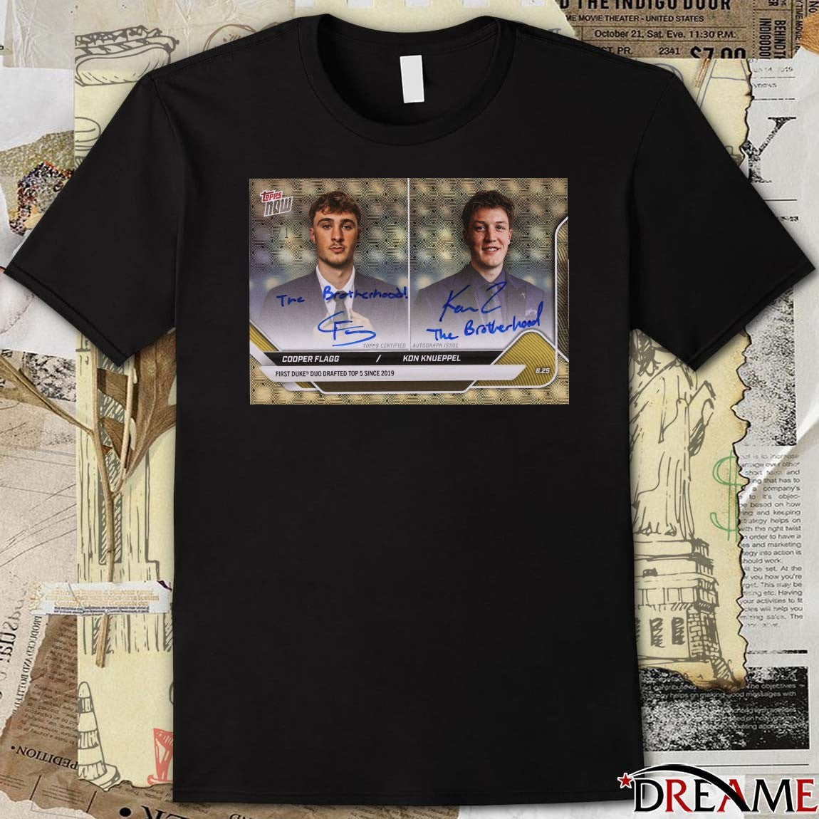 Cooper Flagg Kon Knueppel First Duke Duo Drafted Top 5 Since 2019 Signatures Topps t-shirt