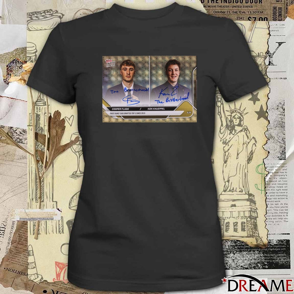 Cooper Flagg Kon Knueppel First Duke Duo Drafted Top 5 Since 2019 Signatures Topps t-shirt