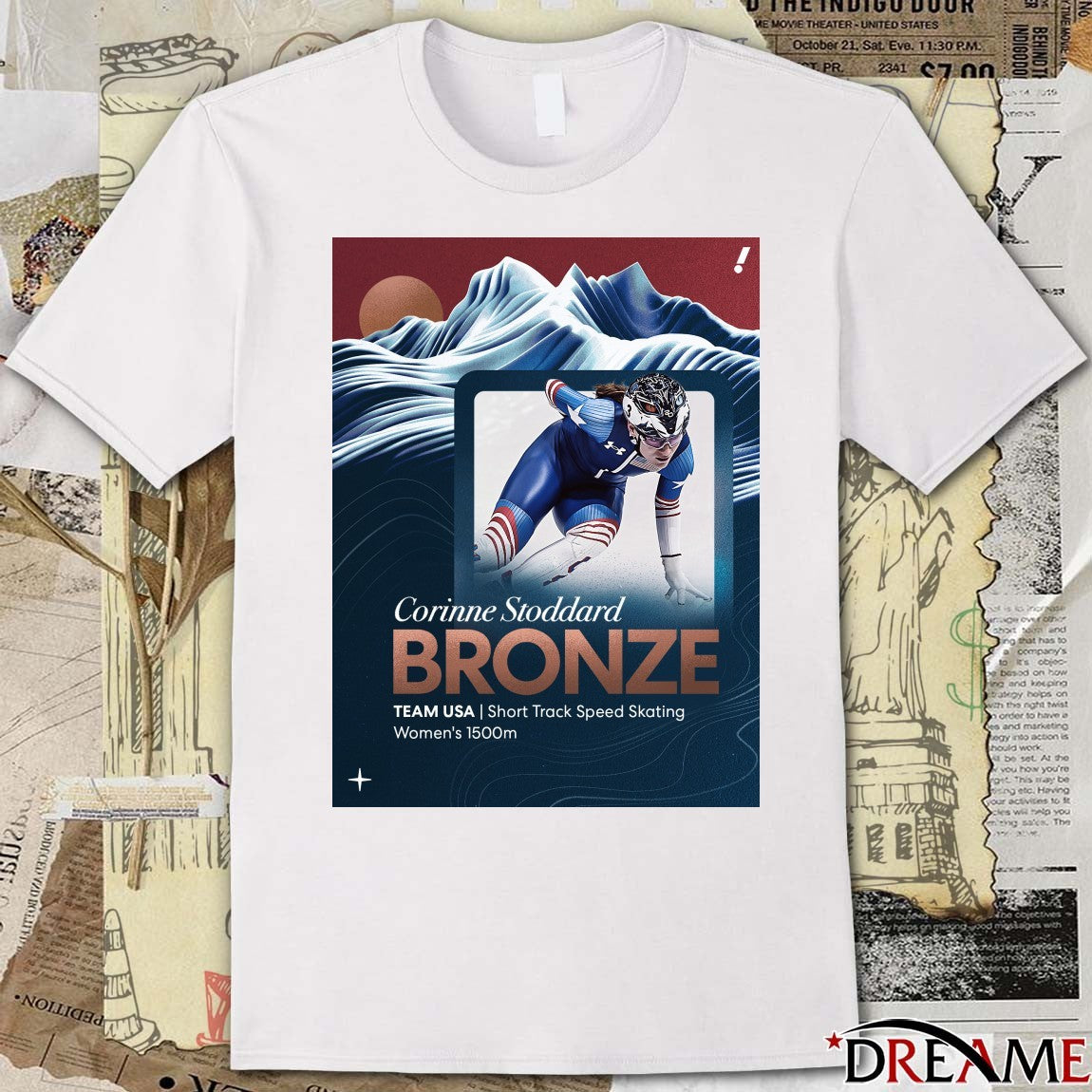 Corinne Stoddard BRONZE TEAM USA Short Track Speed Skating Women’s 1500m t-shirt