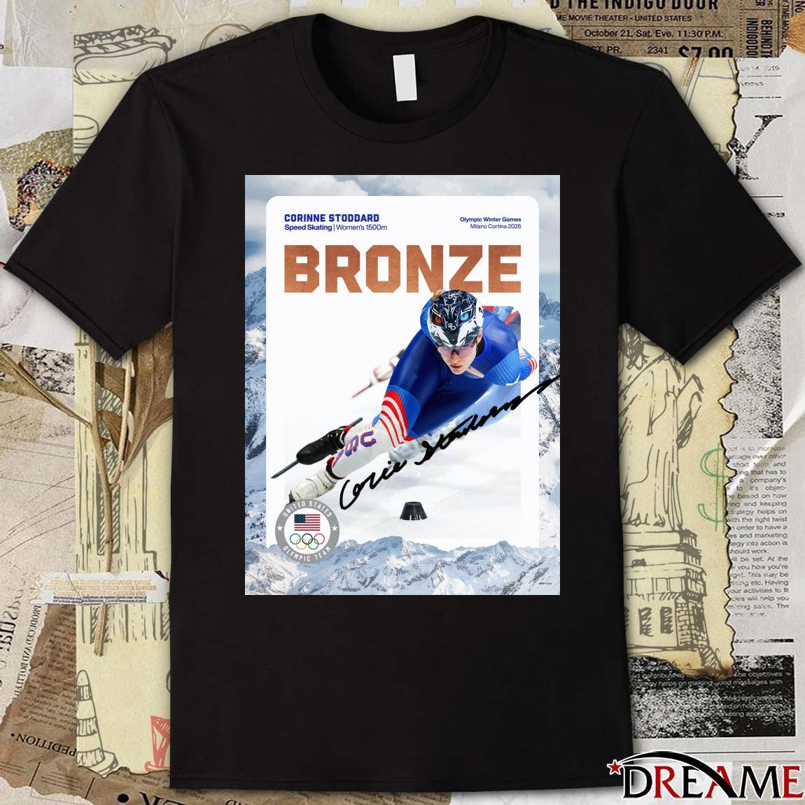 Corinne Stoddard Speed Skating Women’s 1500m Bronze Medal Olympic Winter Games Milano Cortina 2026 t-shirt