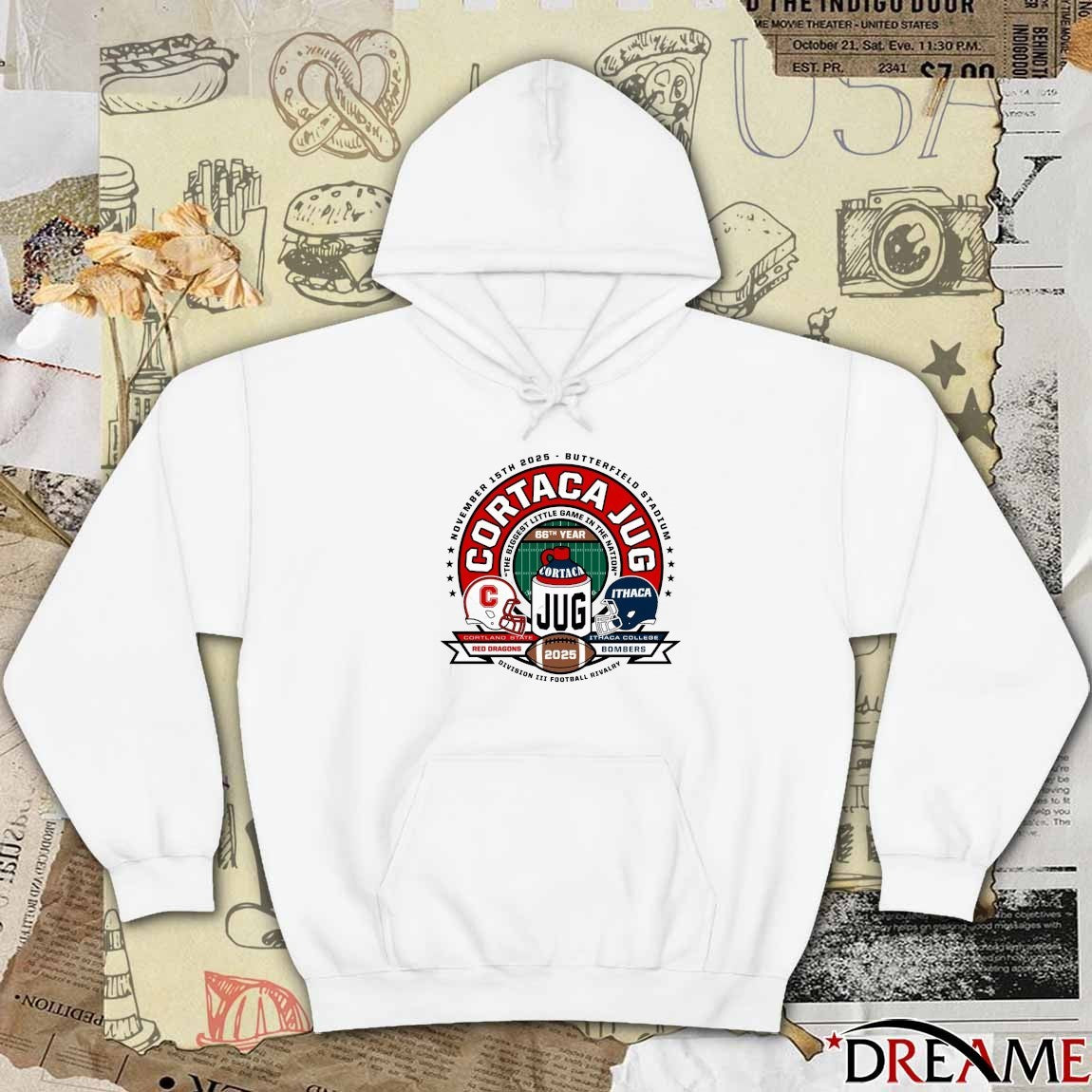 Cortland State Red Dragons Vs Ithaca College Bombers Cortaca Jug 2025 Division III Football Rivalry t-shirt