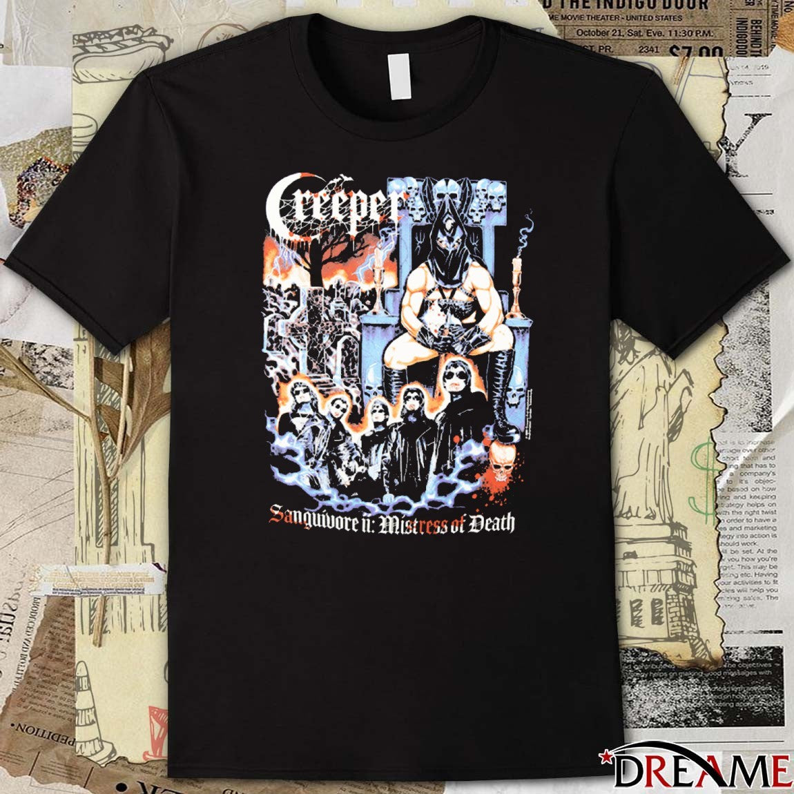 Creeper Sanguivore Mistress Of Death Comic Con 2025 t-shirt
