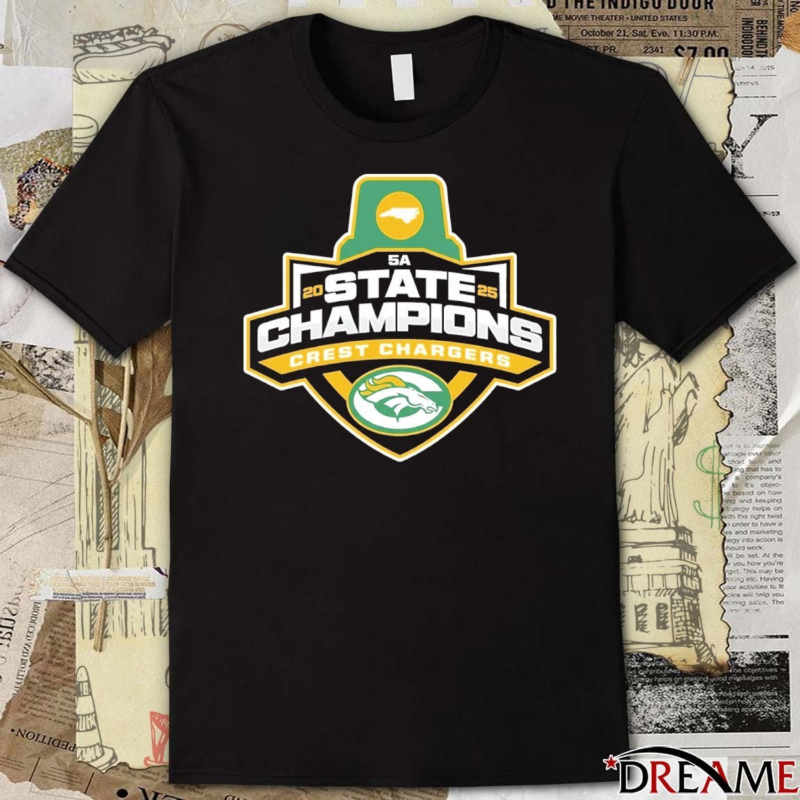 Crest Chargers NC 5A State Champions 2025 t-shirt