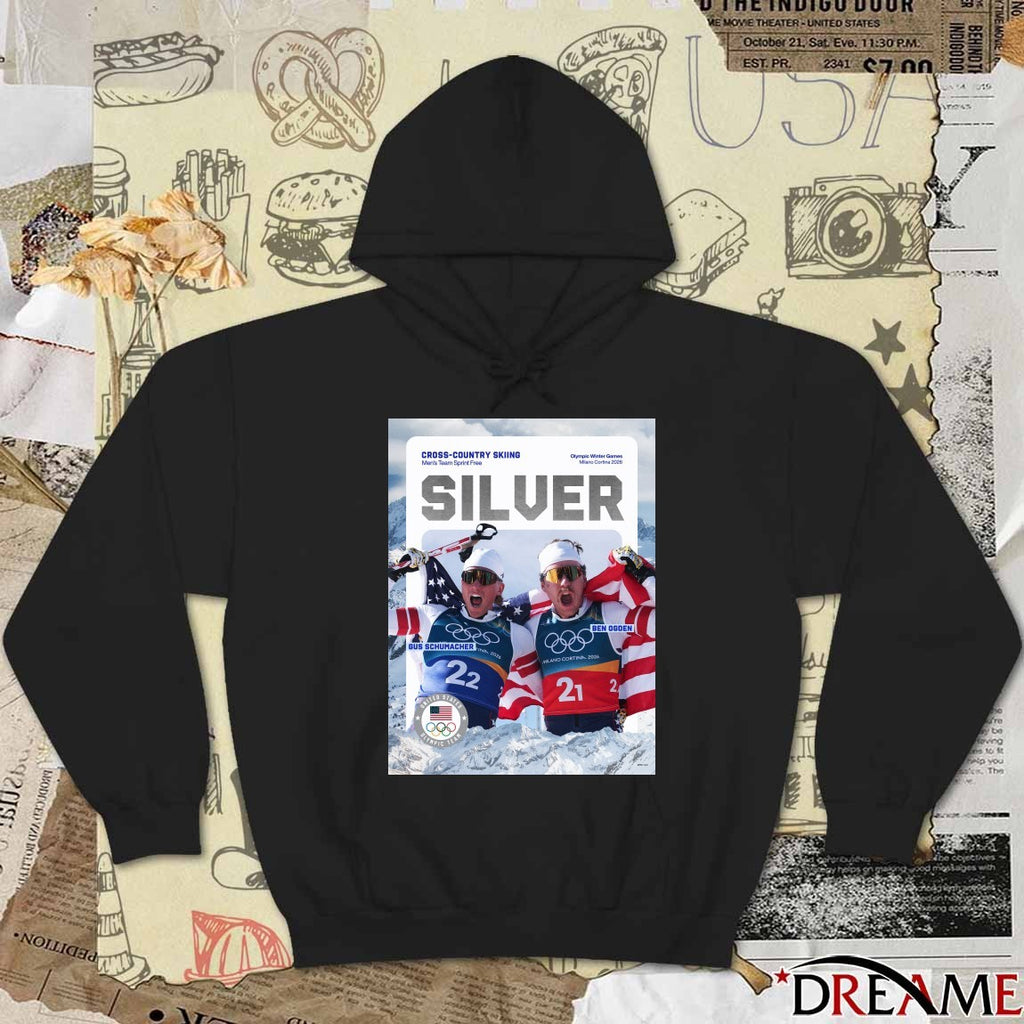 Cross-country Skiing Olympic Winter Games Milano Cortina 2026 Silver Medal Ben Ogden And Gus Schumacher t-shirt