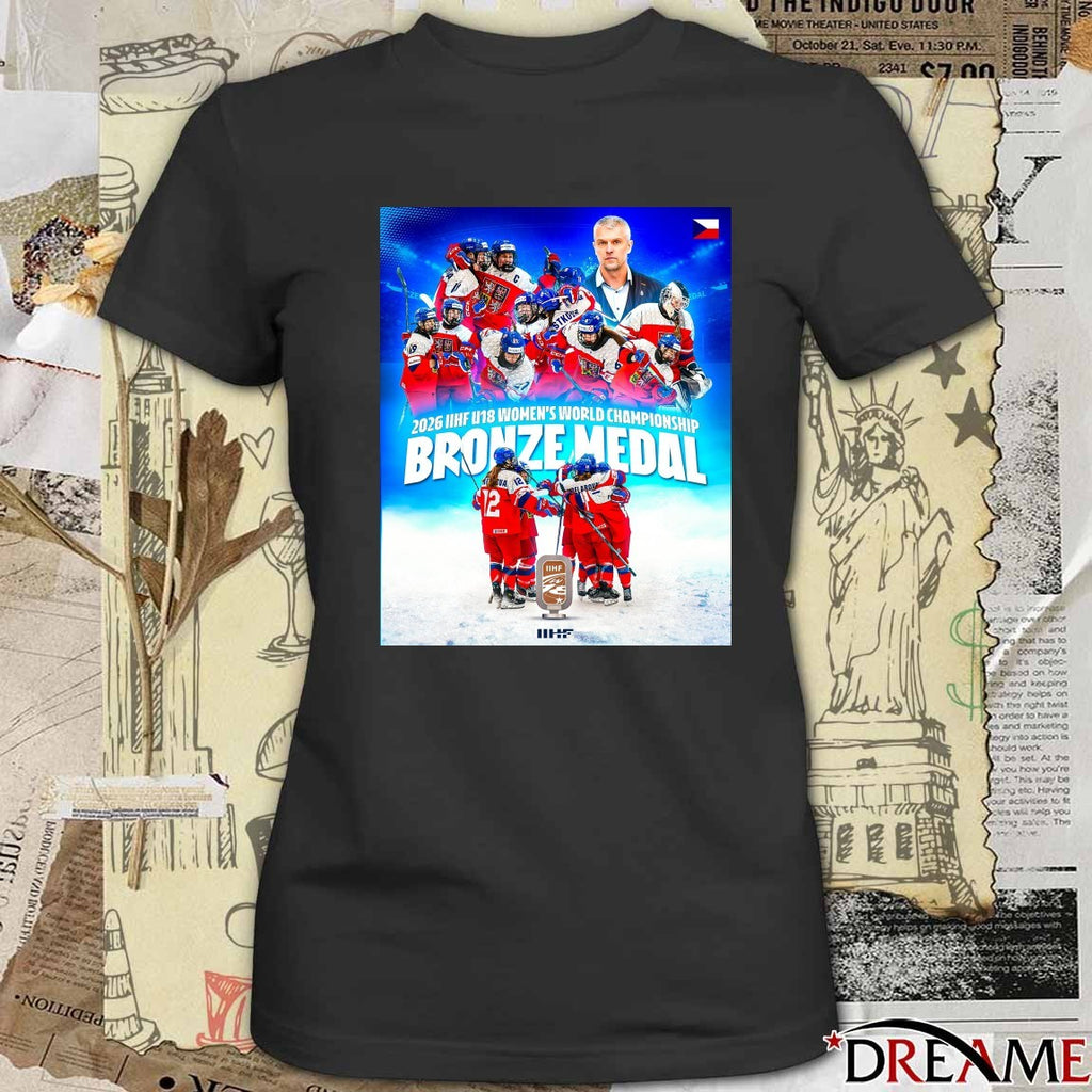 Czech Hockey 2026 IIHF U18 Women’s World Championship Bronze Medal Poster t-shirt