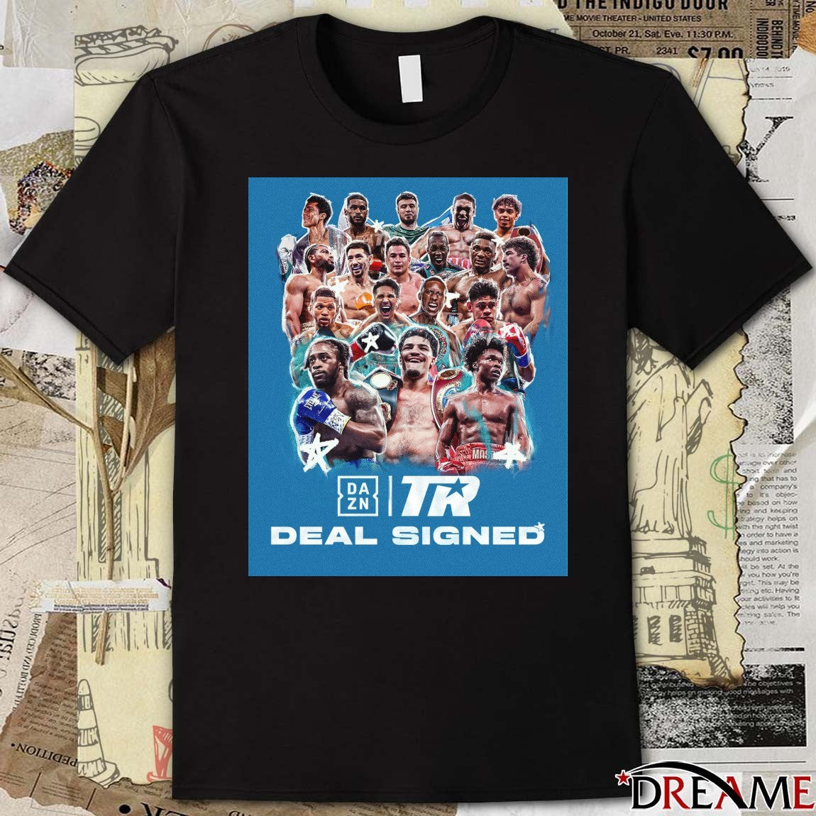DAZN Boxing and Top Rank Boxing Deal Signed Poster t-shirt
