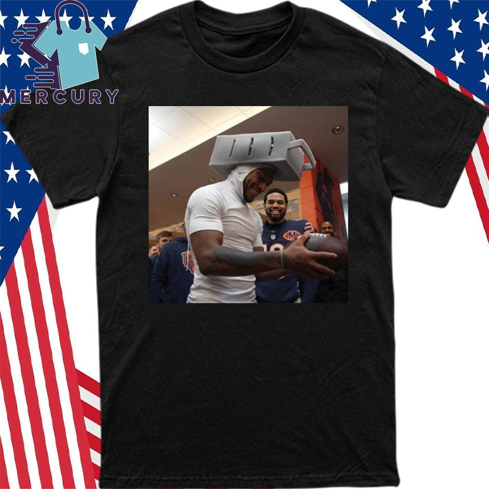 DJ Moore Wore A Cheese-grater Hat Shirt
