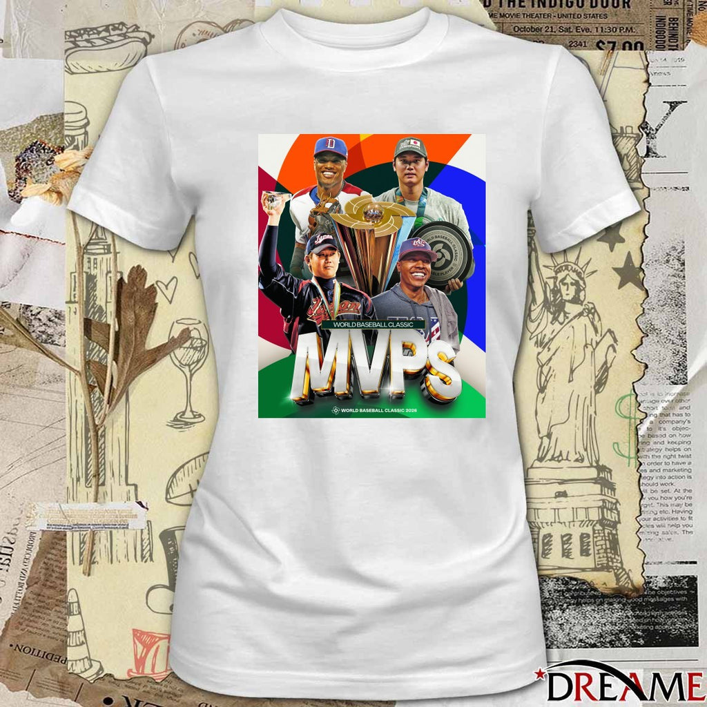 Daisuke Matsuzaka Robinson Canó Marcus Stroman Shohei Ohtani MVPs World Baseball Classic 2026 Poster t-shirt