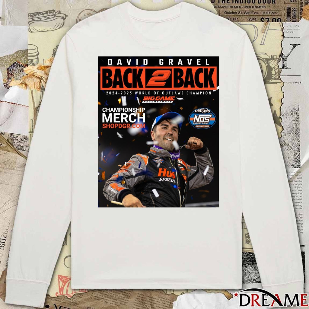 David Gravel Back 2 Back 2024-2025 World Of Outlaws Champion Poster t-shirt