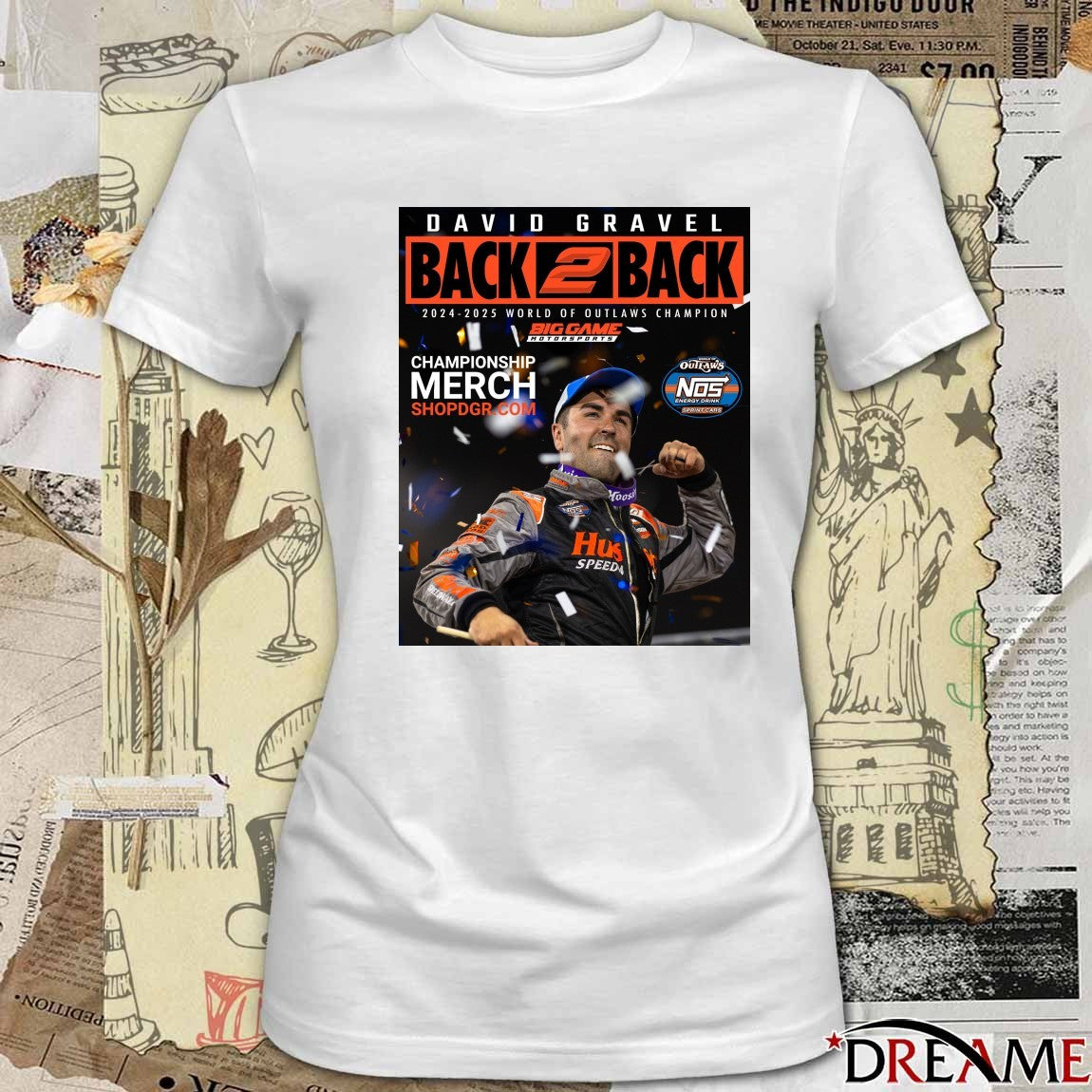 David Gravel Back 2 Back 2024-2025 World Of Outlaws Champion Poster t-shirt