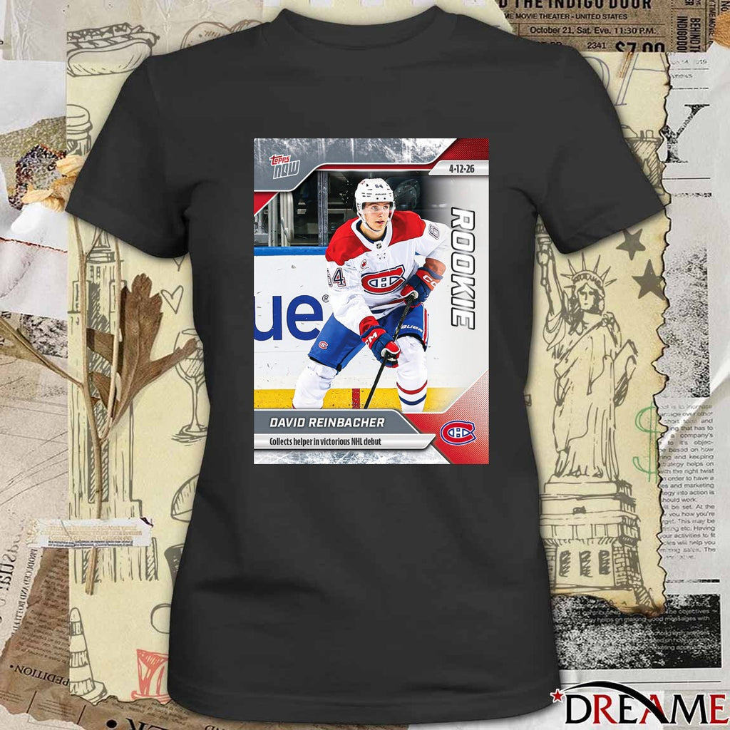 David Reinbacher Collects Helper In Victorious NHL Debut 2025-26 NHL Topps NOW t-shirt
