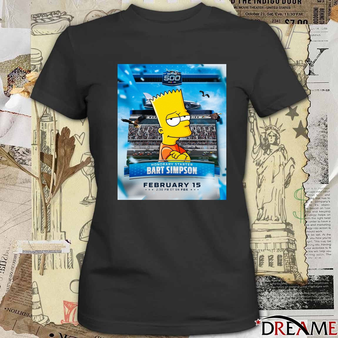Daytona 500 Honorary Starter Bart Simpson February 15 Poster t-shirt