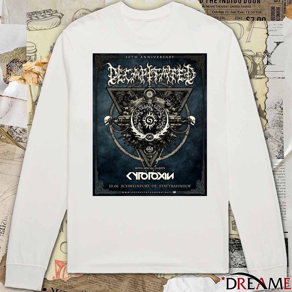 Decapitated 30th Anniversary Summer Tour October 6th 2026 Stattbahnhof in Schweinfurt, Germany Poster t-shirt