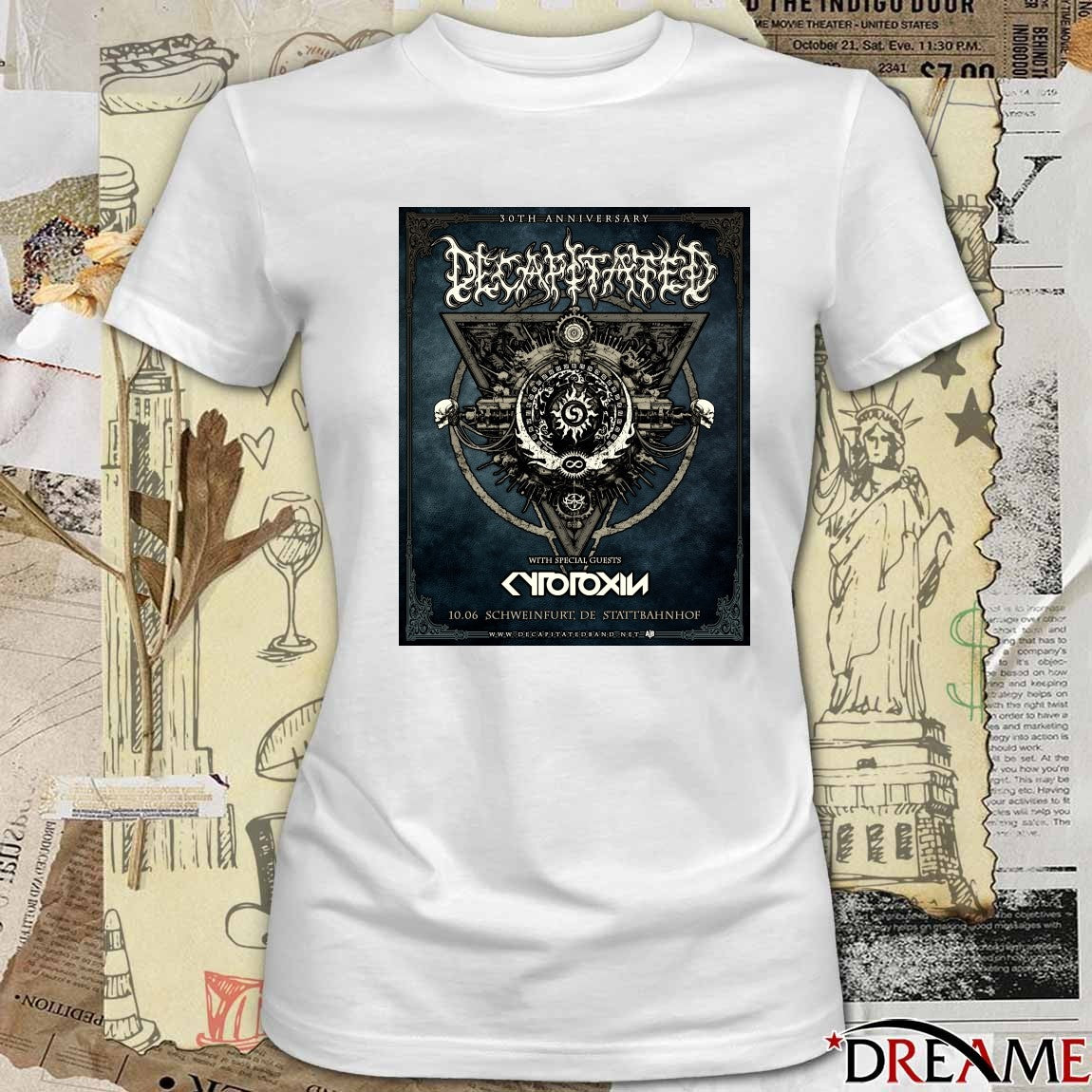 Decapitated 30th Anniversary Summer Tour October 6th 2026 Stattbahnhof in Schweinfurt, Germany Poster t-shirt