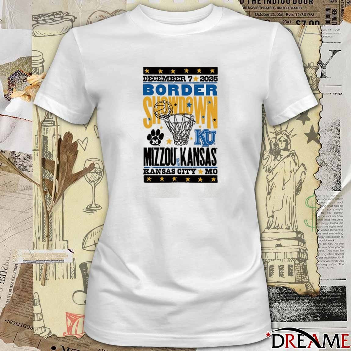 December 7 2025 Border Showdown Kansas Jayhawks vs Missouri Tigers Basketball Kansas City MO t-shirt