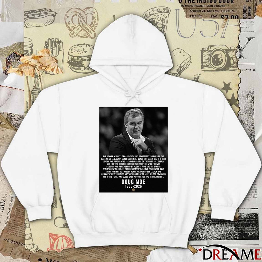 Denver Nuggets mourns the passing of Doug Moe 1938-2026 t-shirt