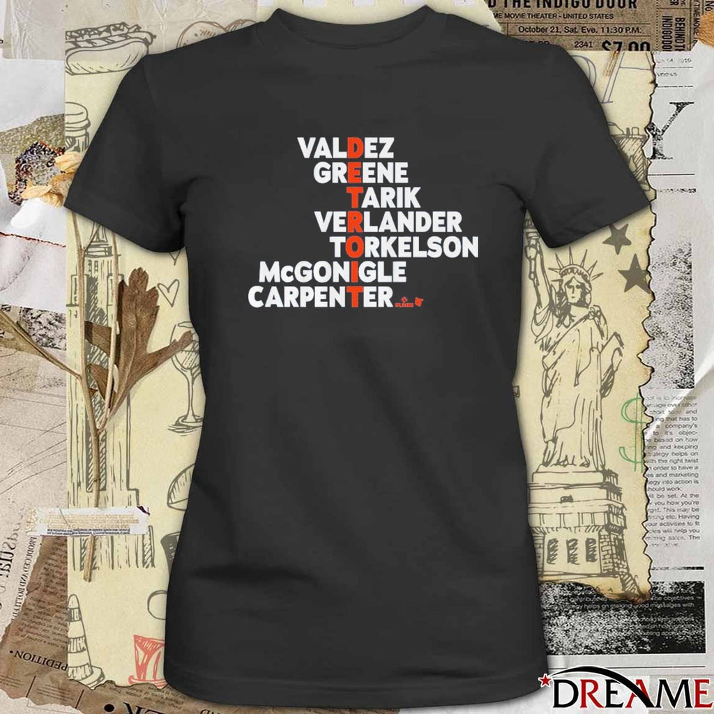 Detroit Names 2026 Valdez Greene Tarik Verlander Torkelson McGonigle Carpenter t-shirt