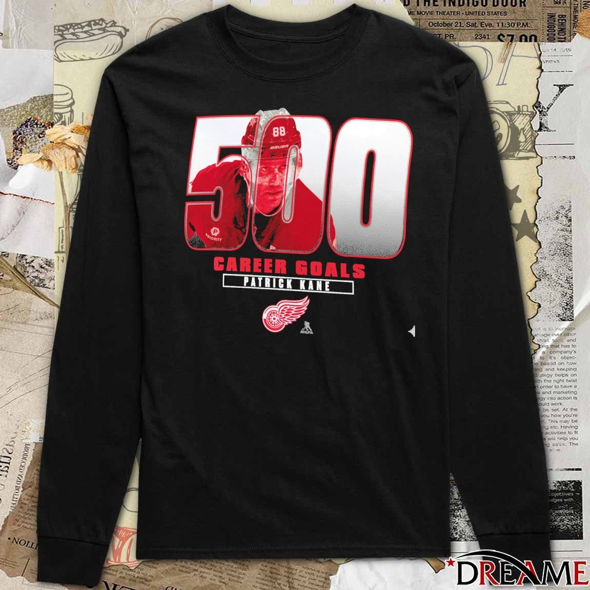 Detroit Red Wings Patrick Kane Gray 500 Career Goals Milestone t-shirt