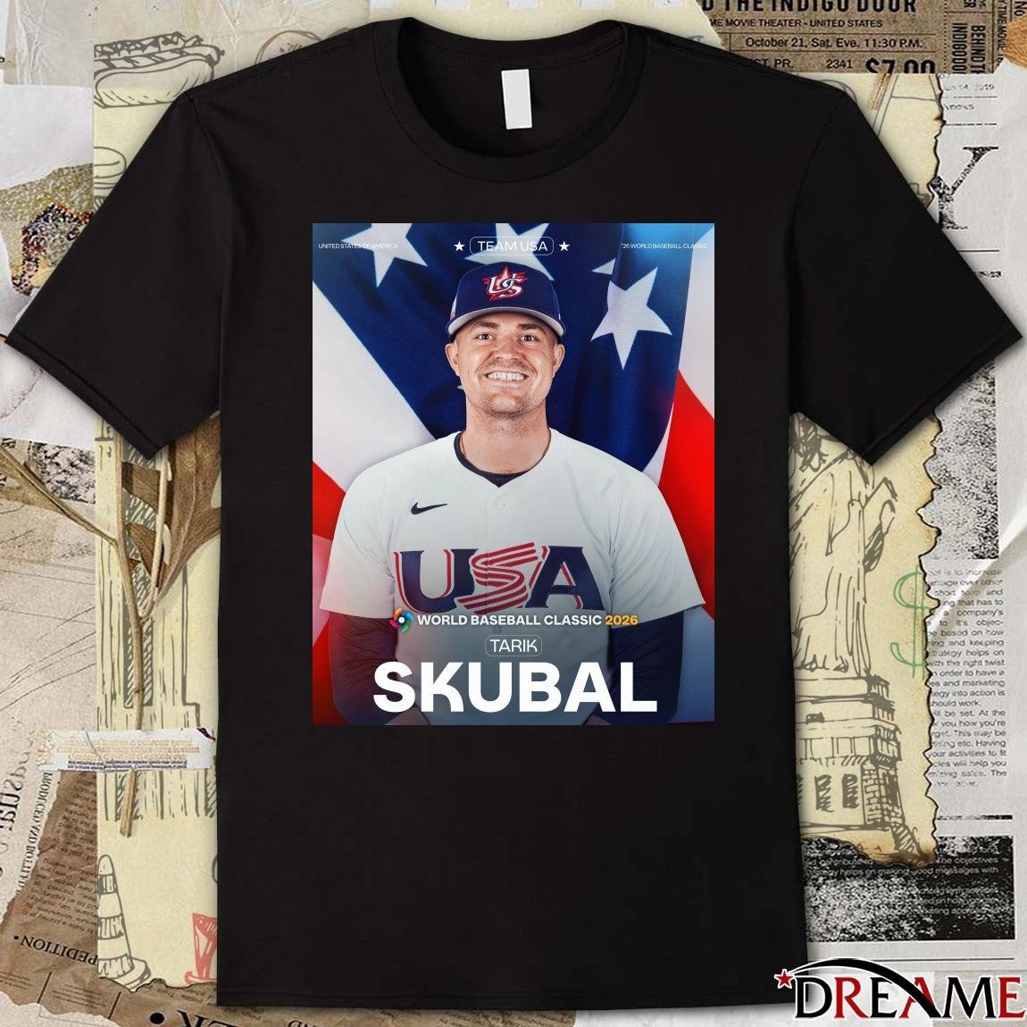 Detroit Tigers Tarik Skubal 2026 World Baseball Classic Poster t-shirt
