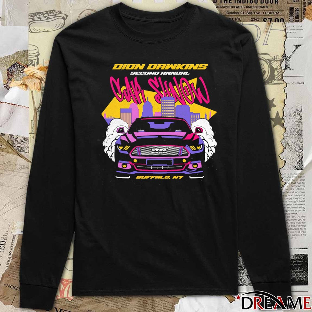 Dion Dawkins Wearing 2025 Dion Dawkins Second Annual Car Shnow Shnow Motorsports Buffalo NY t-shirt
