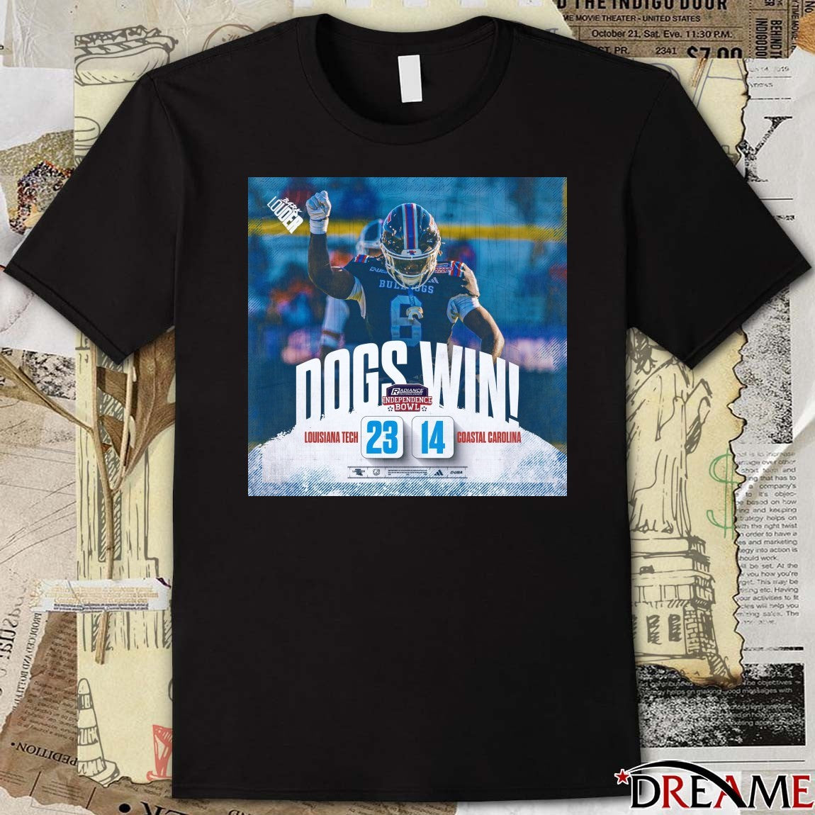 Dogs Win Final Score Louisiana Tech 23 – Coastal Carolina 14 2025 Radiance Technologies Independence Bowl Poster t-shirt