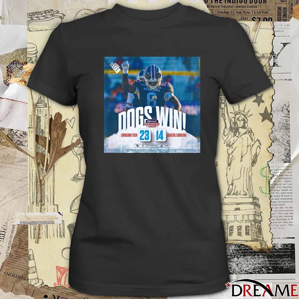 Dogs Win Final Score Louisiana Tech 23 – Coastal Carolina 14 2025 Radiance Technologies Independence Bowl Poster t-shirt