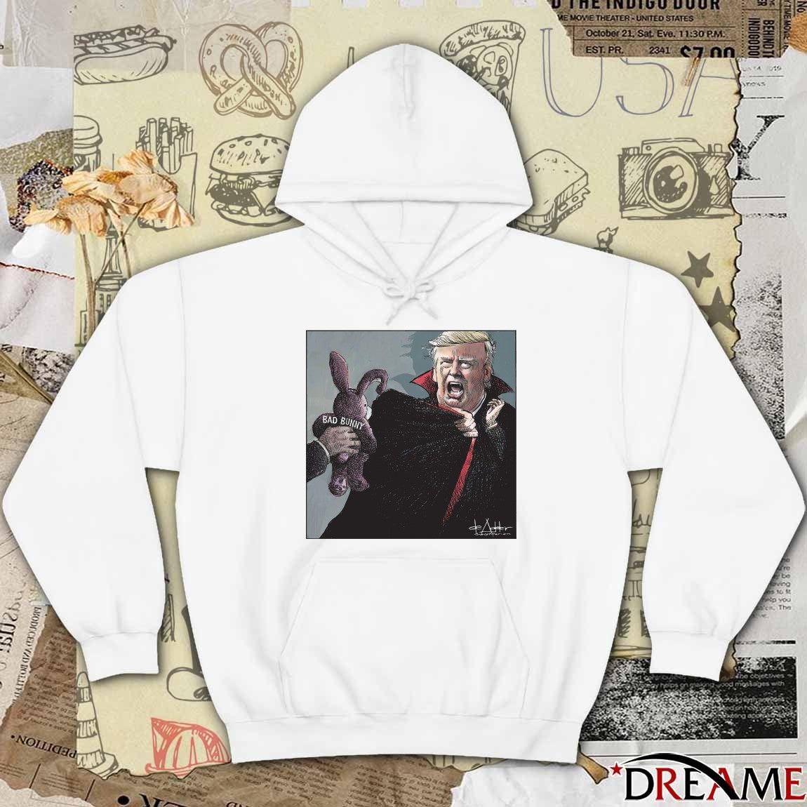 Donald Trump Bad Bunny The Contrarian Michael de Adder t-shirt