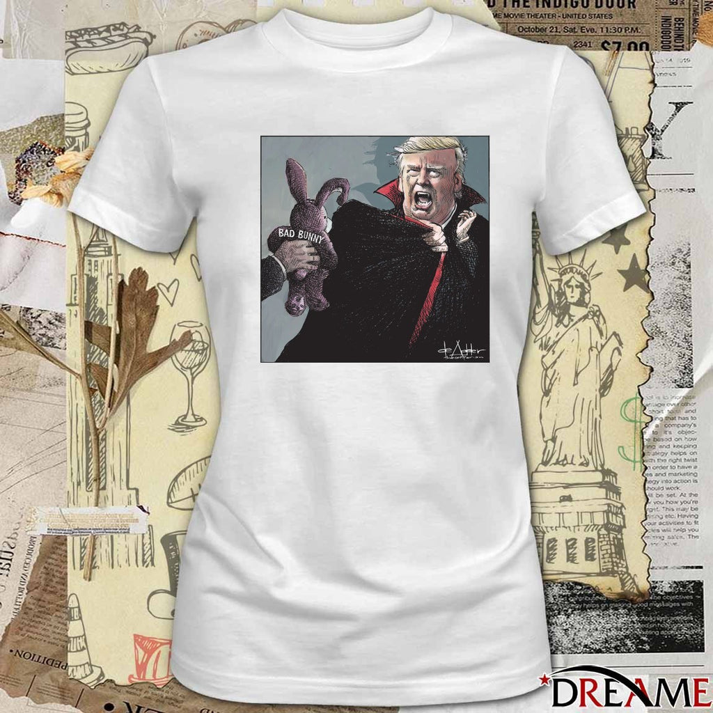 Donald Trump Bad Bunny The Contrarian Michael de Adder t-shirt
