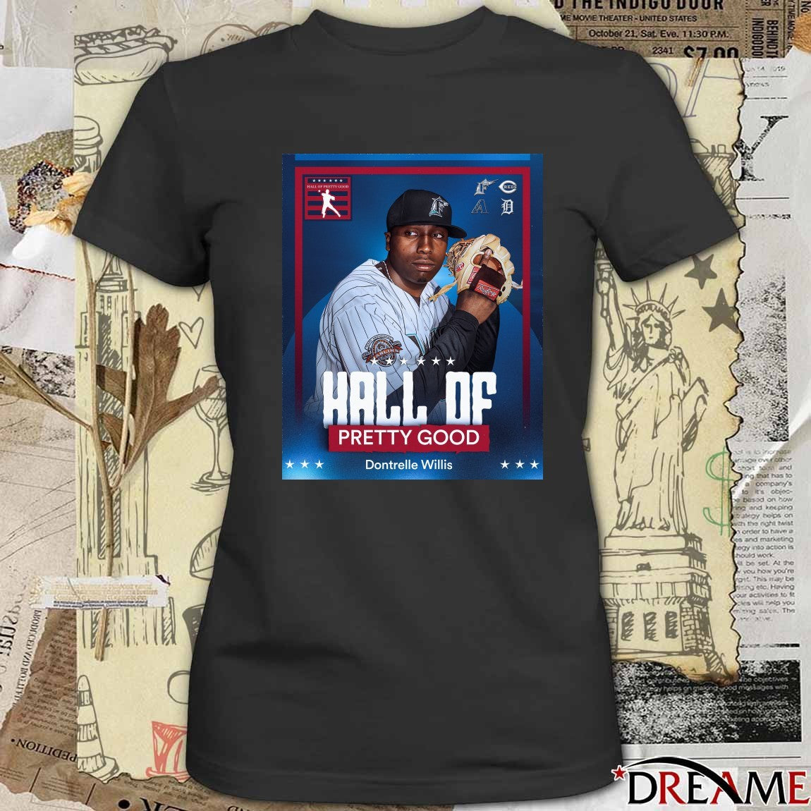 Dontrelle Willis Hall Of Pretty Good All Aboard The D-Train Poster t-shirt