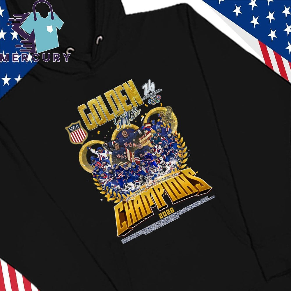 Double Gold Medalists 2026 USA Olympic Women’s Ice Hockey Team Champions Signature Shirt