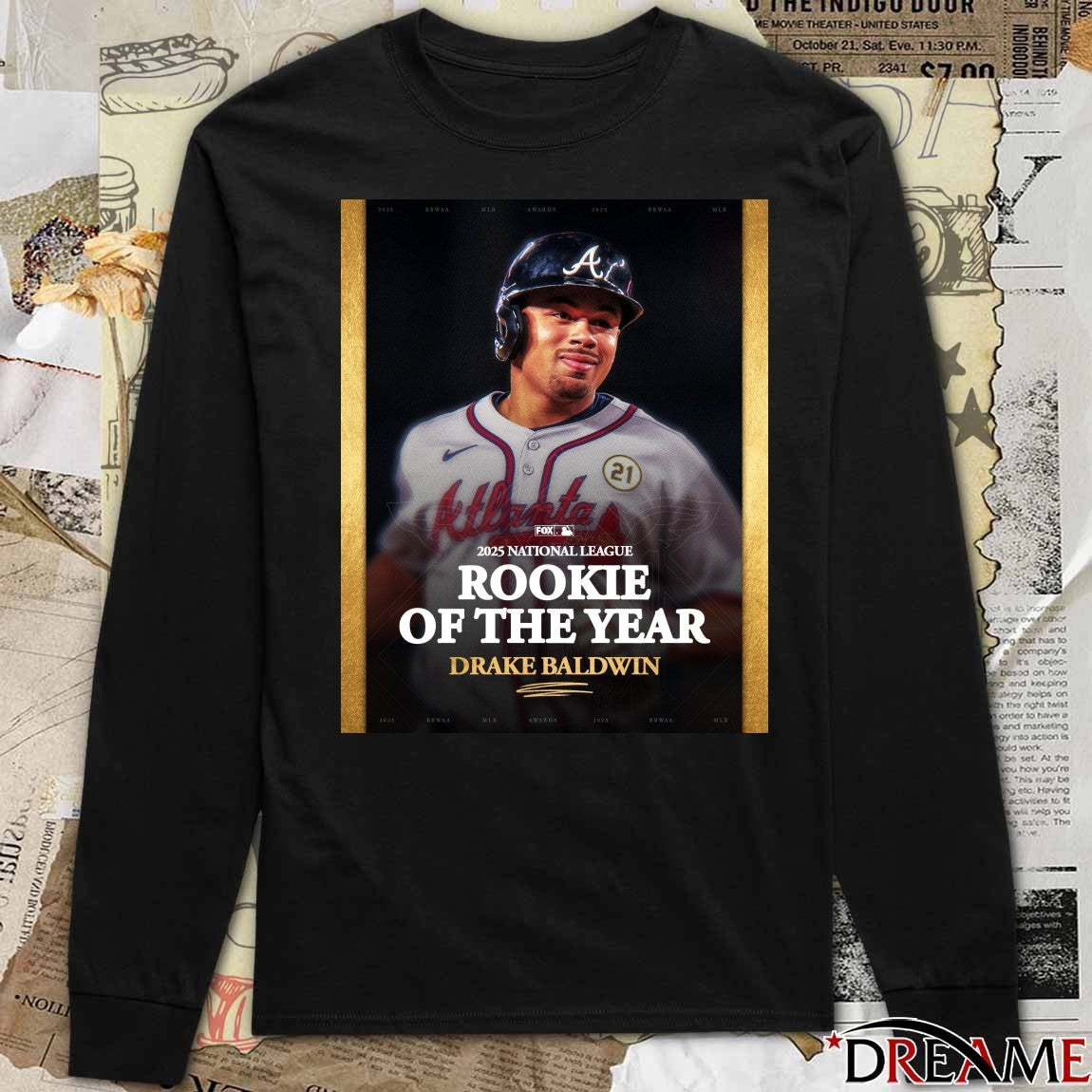 Drake Baldwin 2025 National League Rookie of the Year award FOX Sports Poster t-shirt