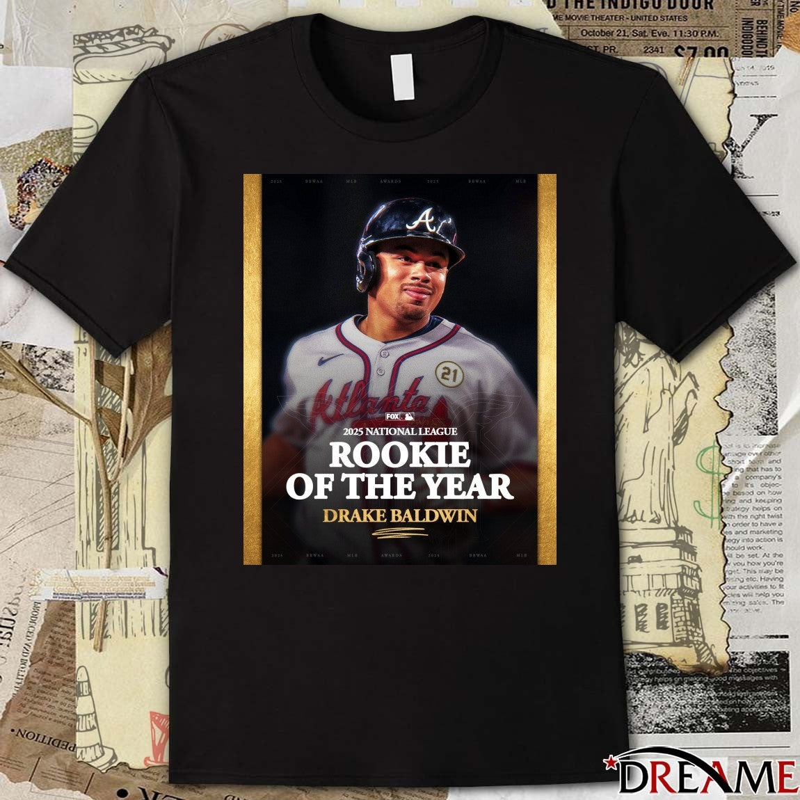 Drake Baldwin 2025 National League Rookie of the Year award FOX Sports Poster t-shirt
