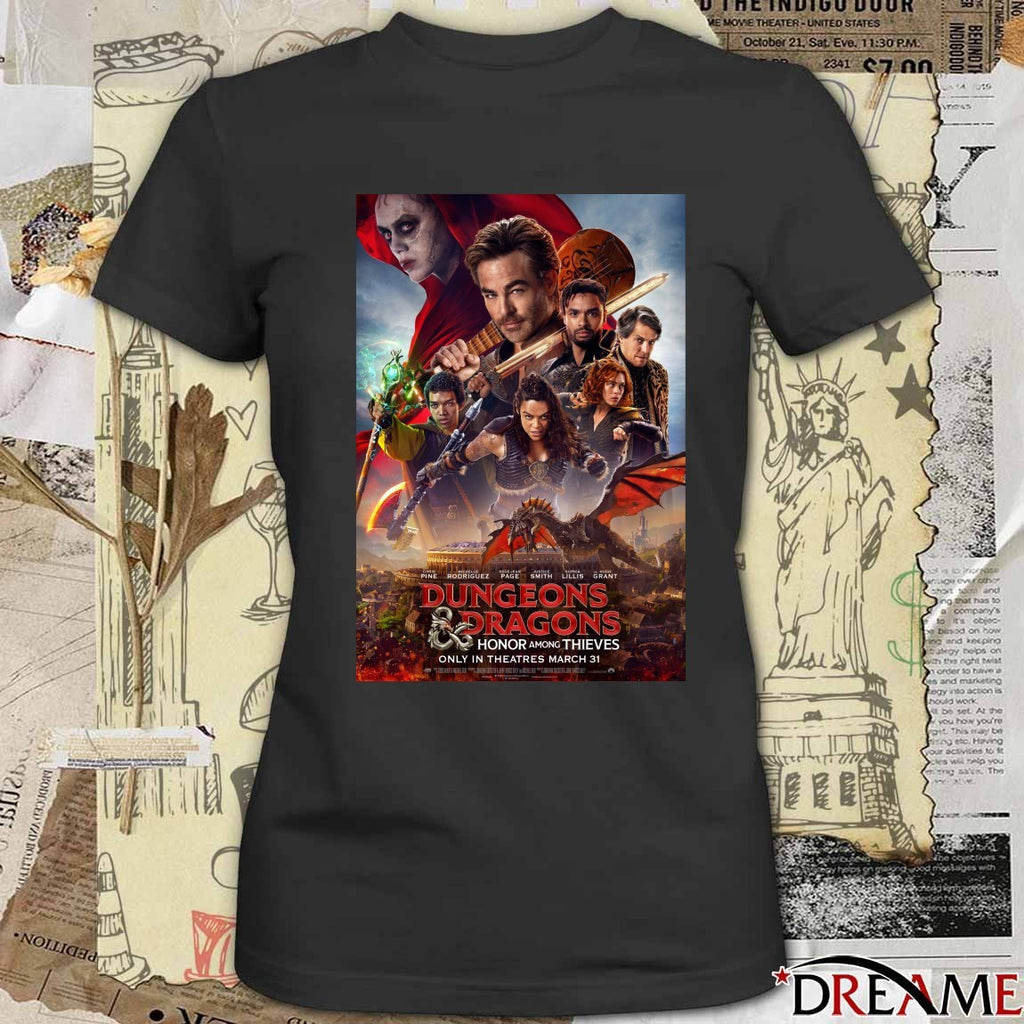 Dungeons and Dragons Honour Among Thieves Only In Theaters March 31 Poster t-shirt