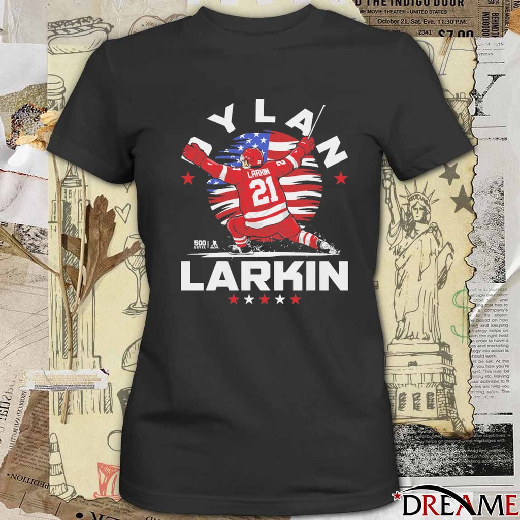 Dylan Larkin Detroit Red Wings Hockey USA Flag Celebration t-shirt