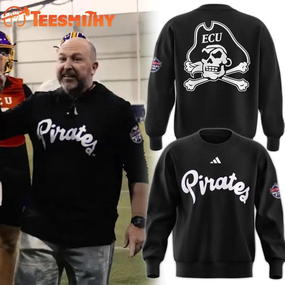 East Carolina Pirates Football Military Bowl Official Coach Blake Harrell Sideline Sweatshirt