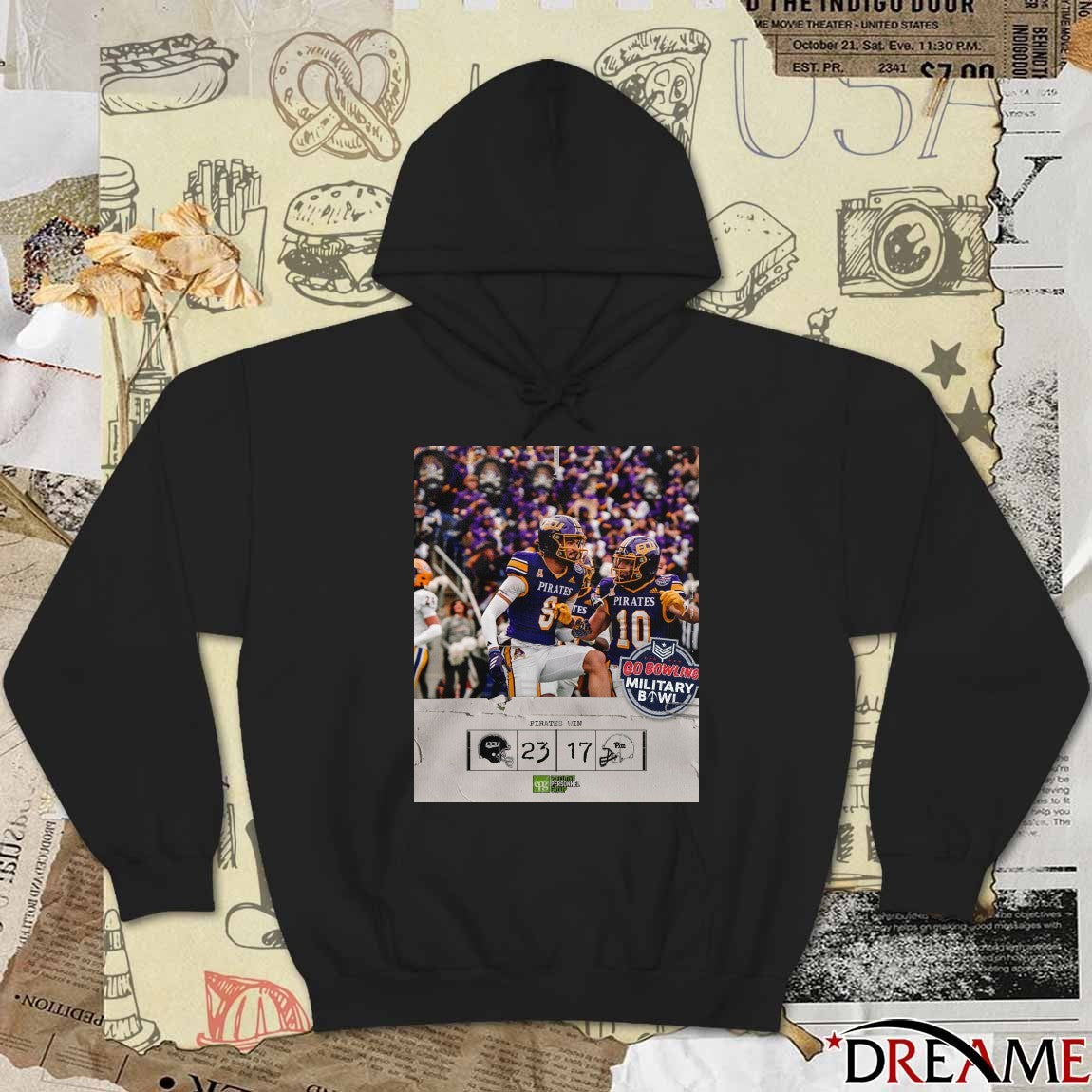 East Carolina Pirates defeated the Pittsburgh Panthers Final Score 23-17 2025 Military Bowl Poster t-shirt