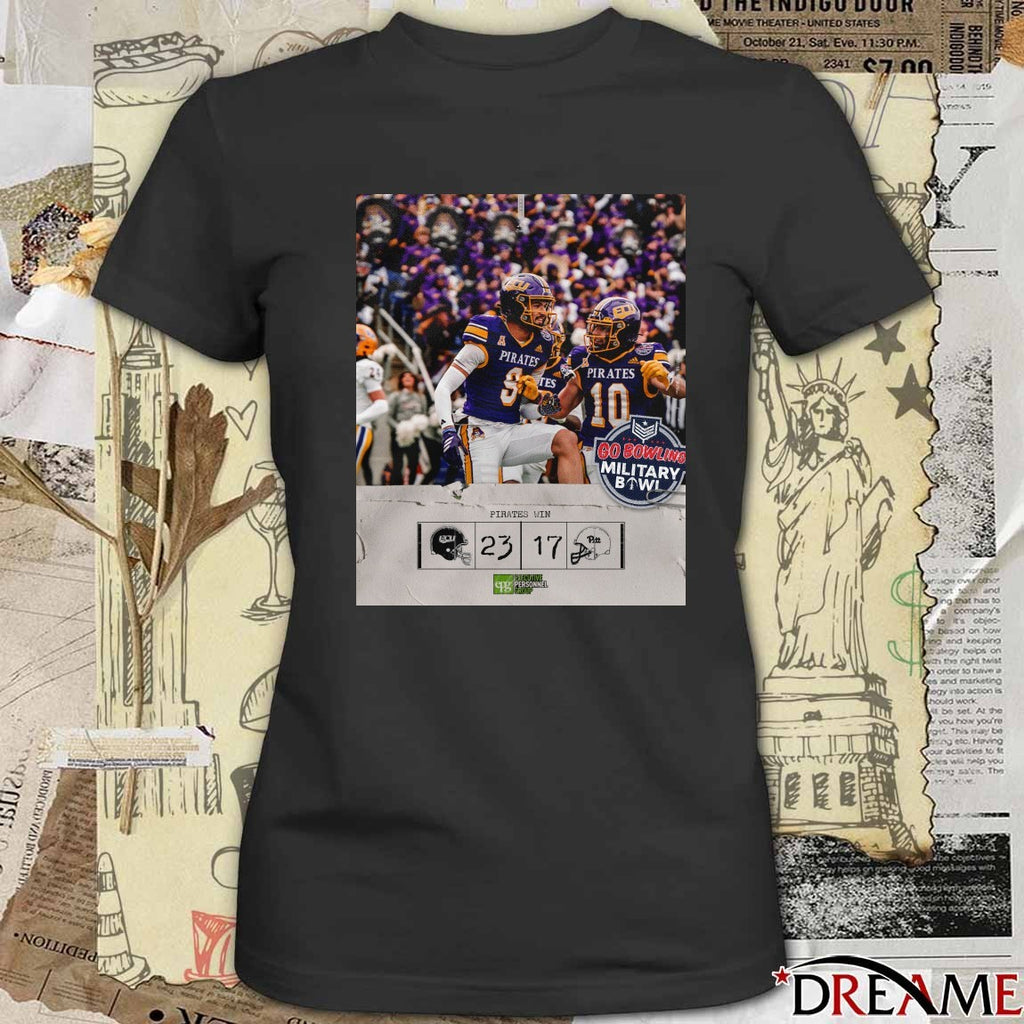 East Carolina Pirates defeated the Pittsburgh Panthers Final Score 23-17 2025 Military Bowl Poster t-shirt