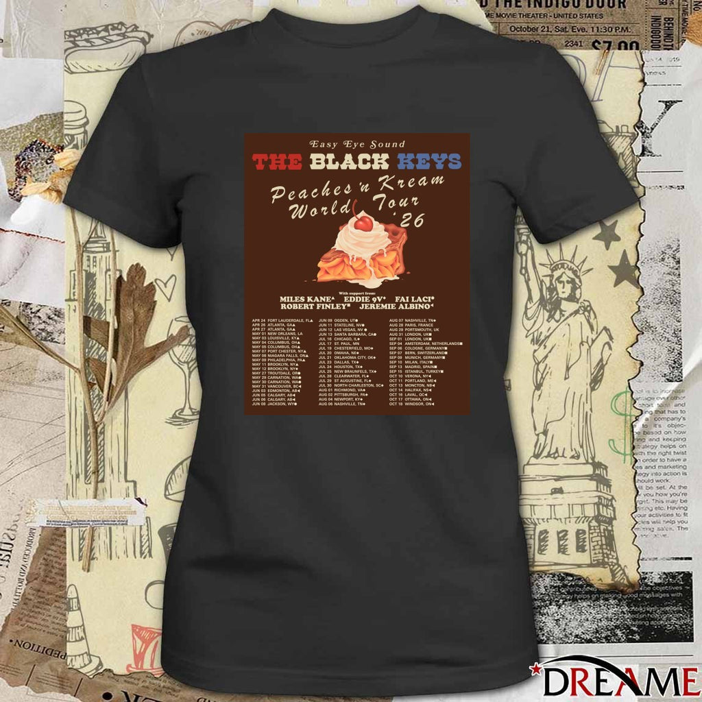 Easy Eye Sound The Black Keys Peaches ‘N Kream World Tour 2026 Poster t-shirt
