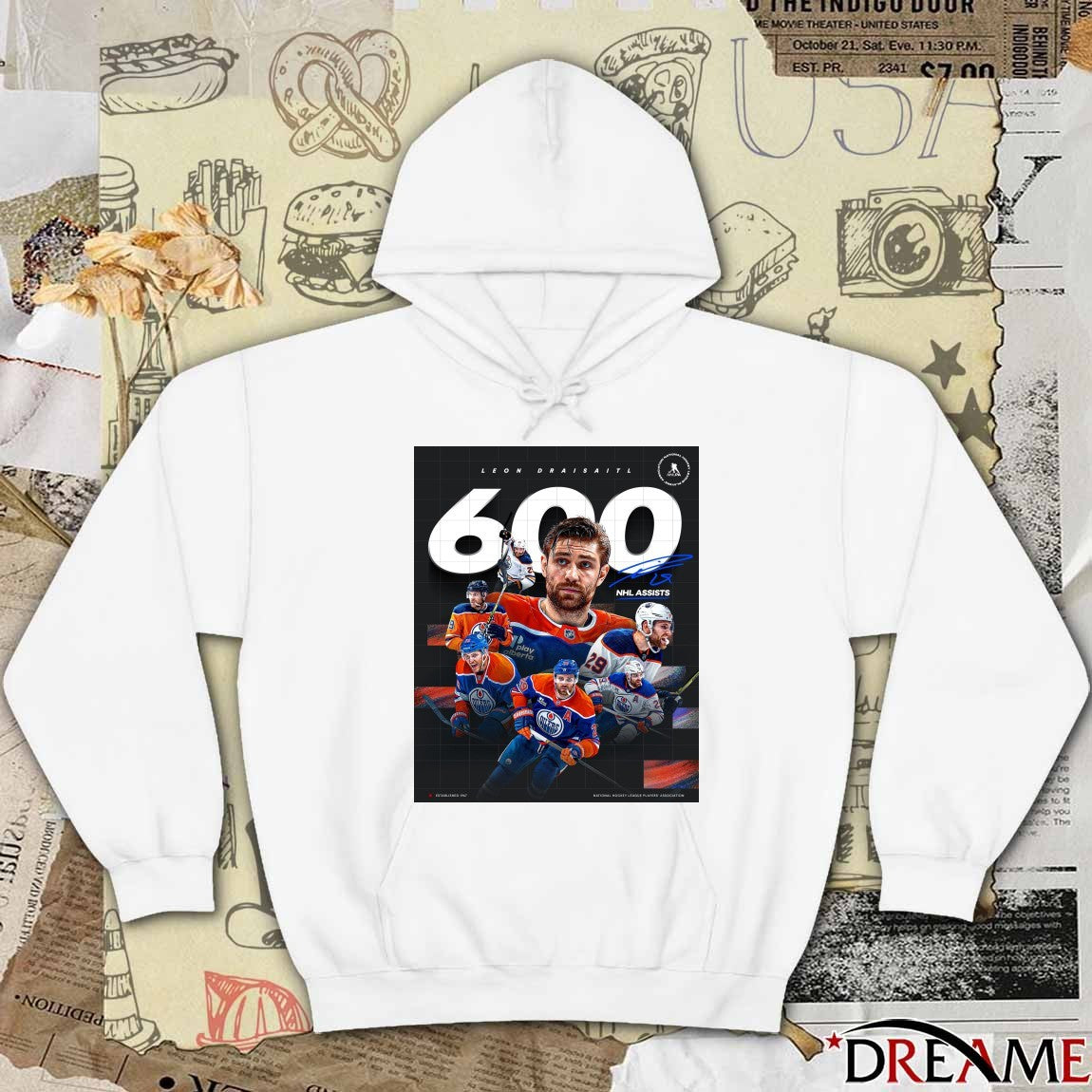 Edmonton Oilers Leon Draisaitl 600 NHL Assists Signature Poster t-shirt