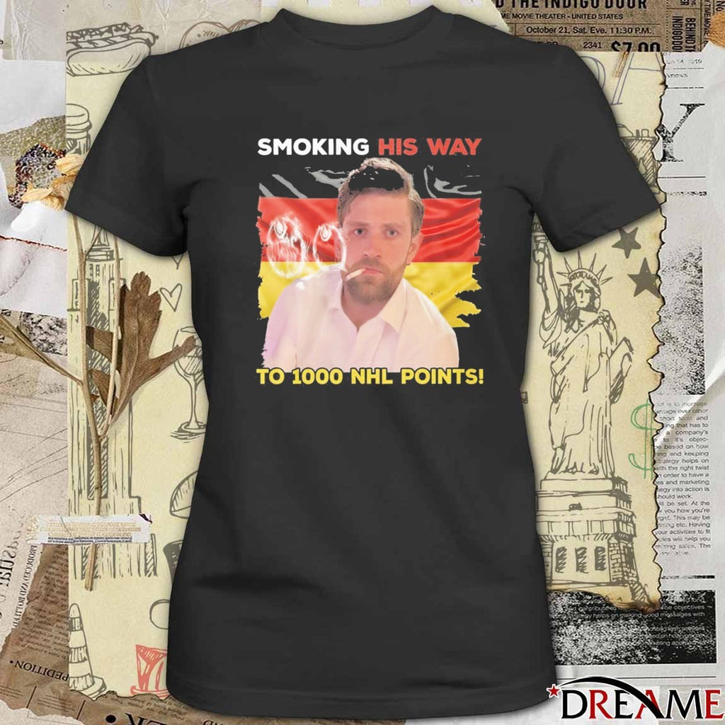Edmonton Oilers Leon Draisaitl Smoking His Way To 1000 NHL Point t-shirt