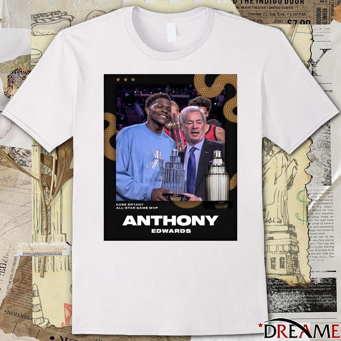 Edwards wins the Kobe Bryant trophy as the All-Star Game MVP t-shirt