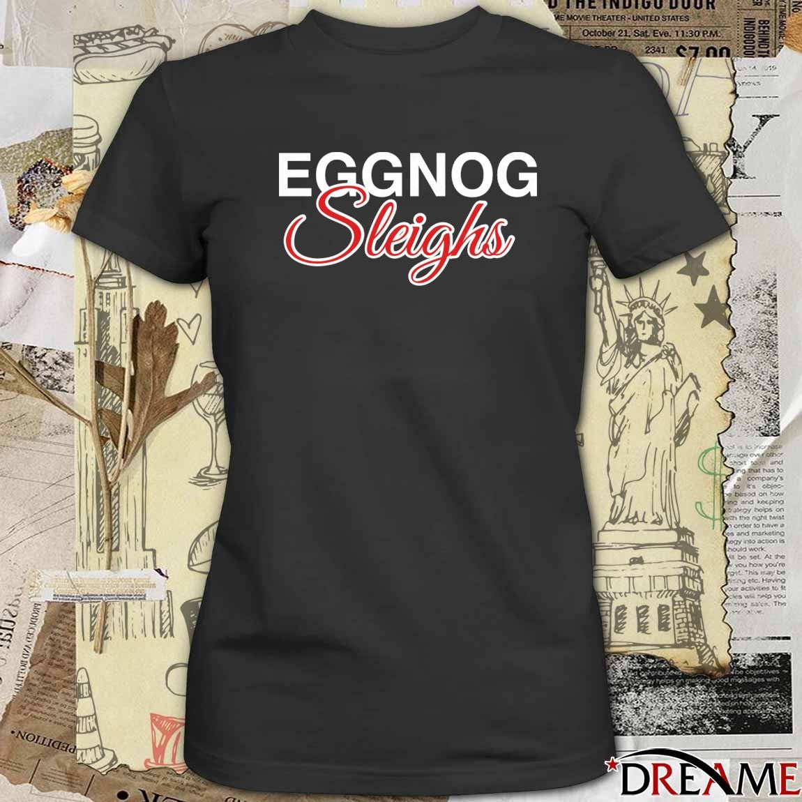 Eggnog sleighs merry Christmas 2025 obvious t-shirt